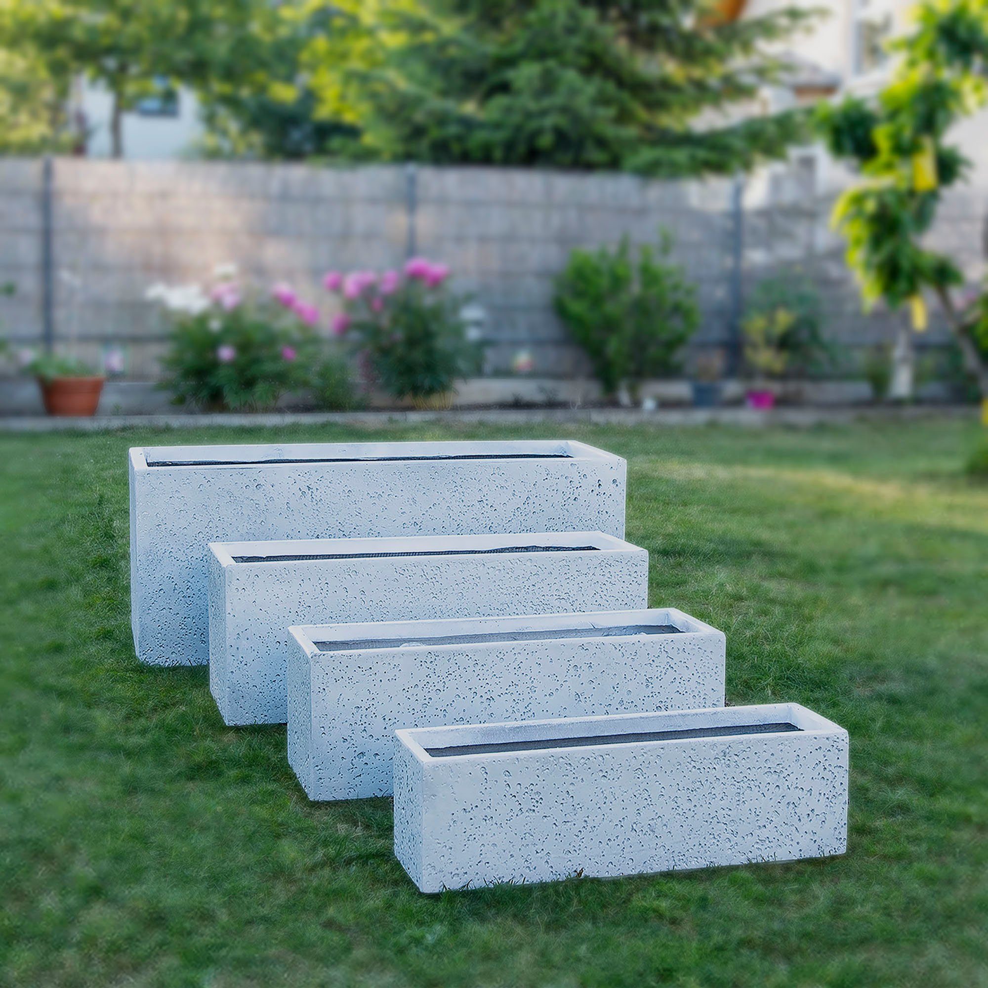 Köhko Pflanzkübel KÖHKO® Blumenkübel aus Fieberglas neuartiges Stein Pflanzkübel Trog