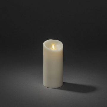 KONSTSMIDE LED-Kerze (1-tlg), LED Echtwachskerze cremeweiß, mit 3D Flamme und geschmolzener Kante