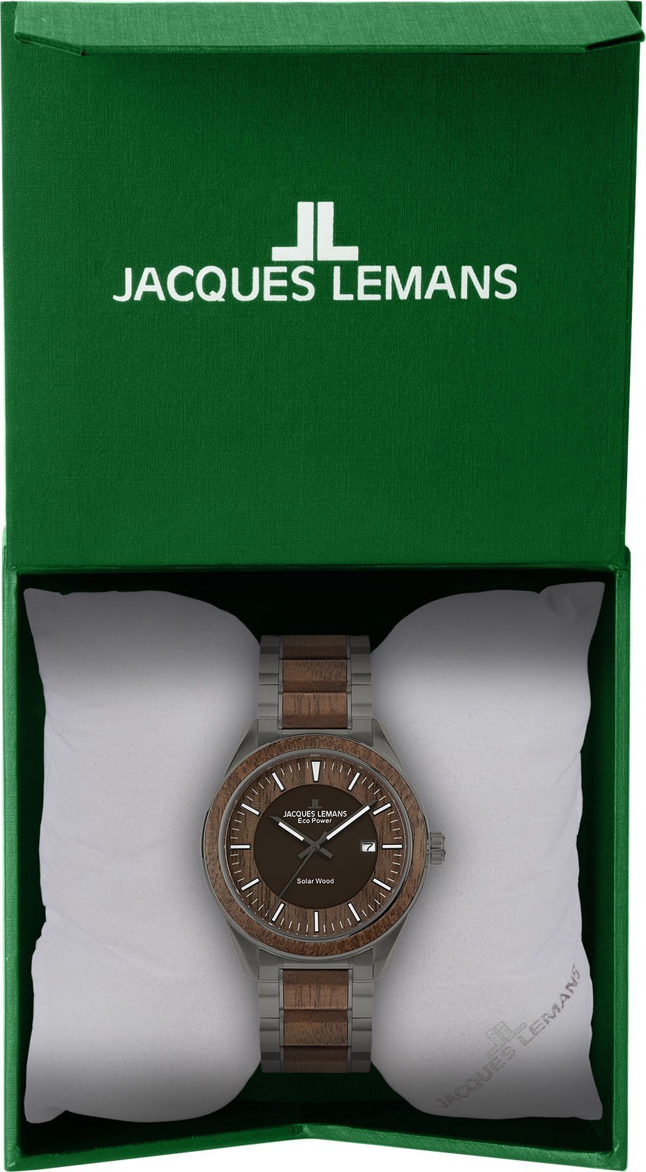 Jacques Lemans Solaruhr Eco Power Solar 1-2116I Wood, braun, grau