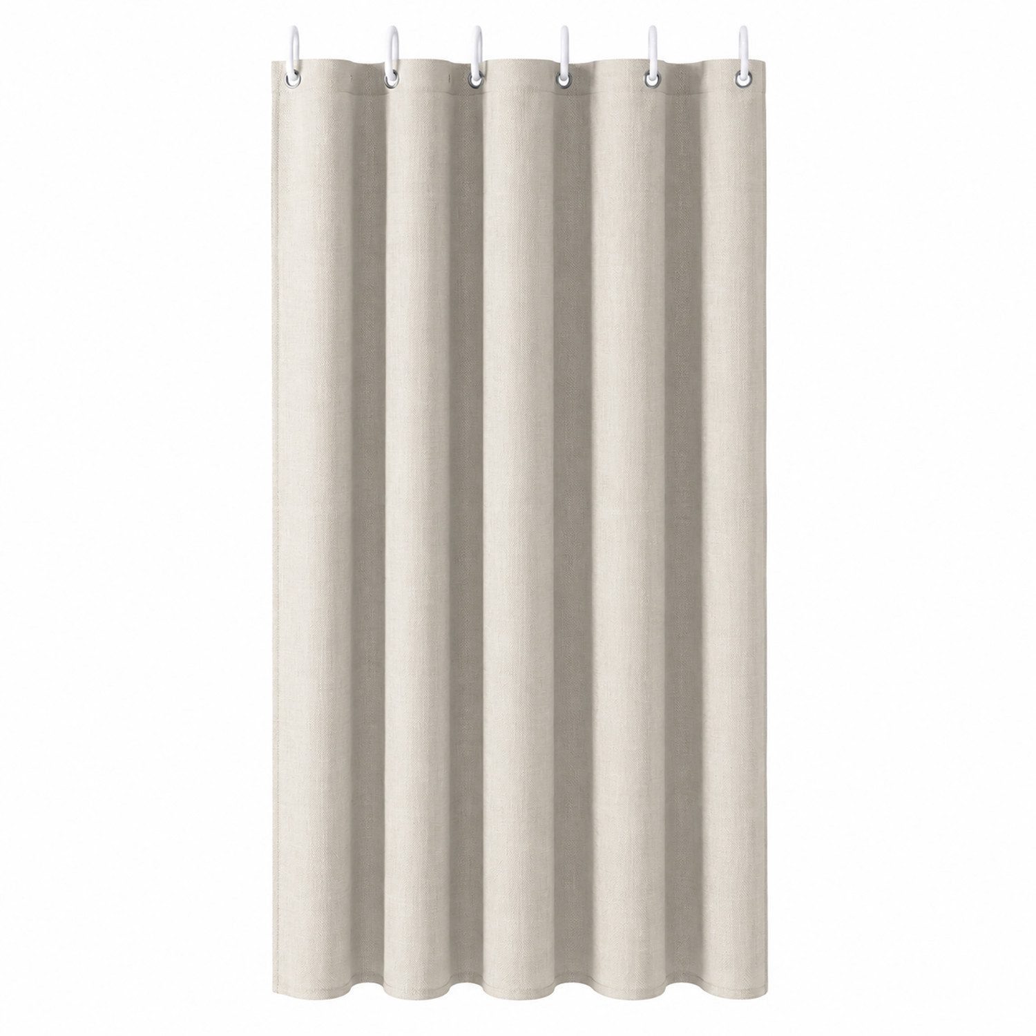 Sekey Duschvorhang Leinenoptik Textil Duschvorhang Waschbar Badewannenvorh inkl. Haken Breite 90 cm (Packung, inkl. 8 Ringe), wasserabweisend, Wannenvorhang, Beschwerter Saum, 90x180cm Creme