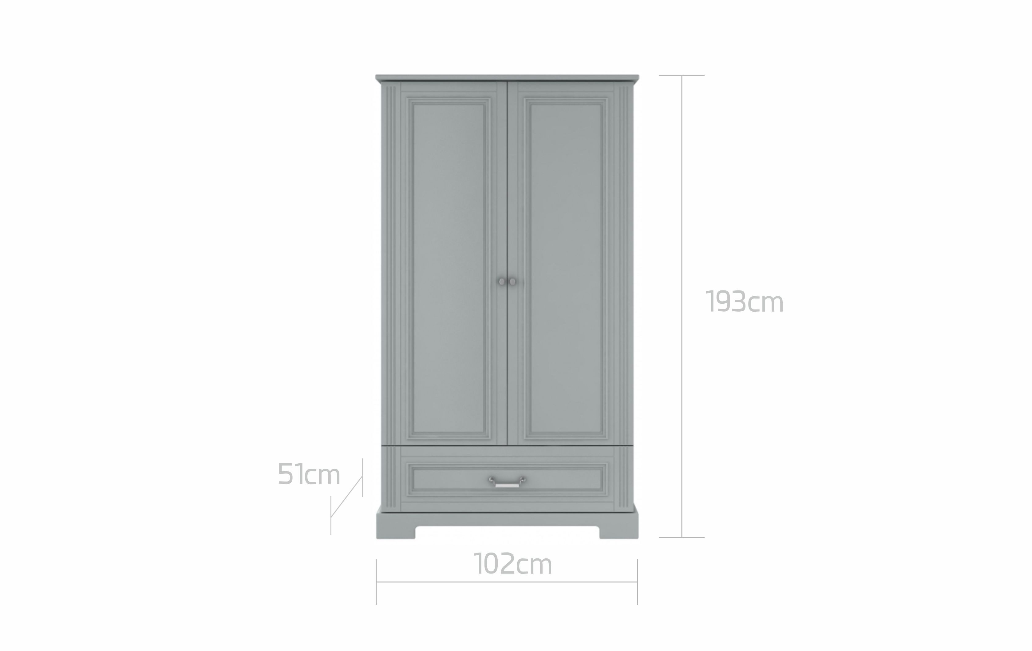 Raumhirsch Furniture Kinderkleiderschrank Ines, 2-türig – ideal für das Kinderzimmer