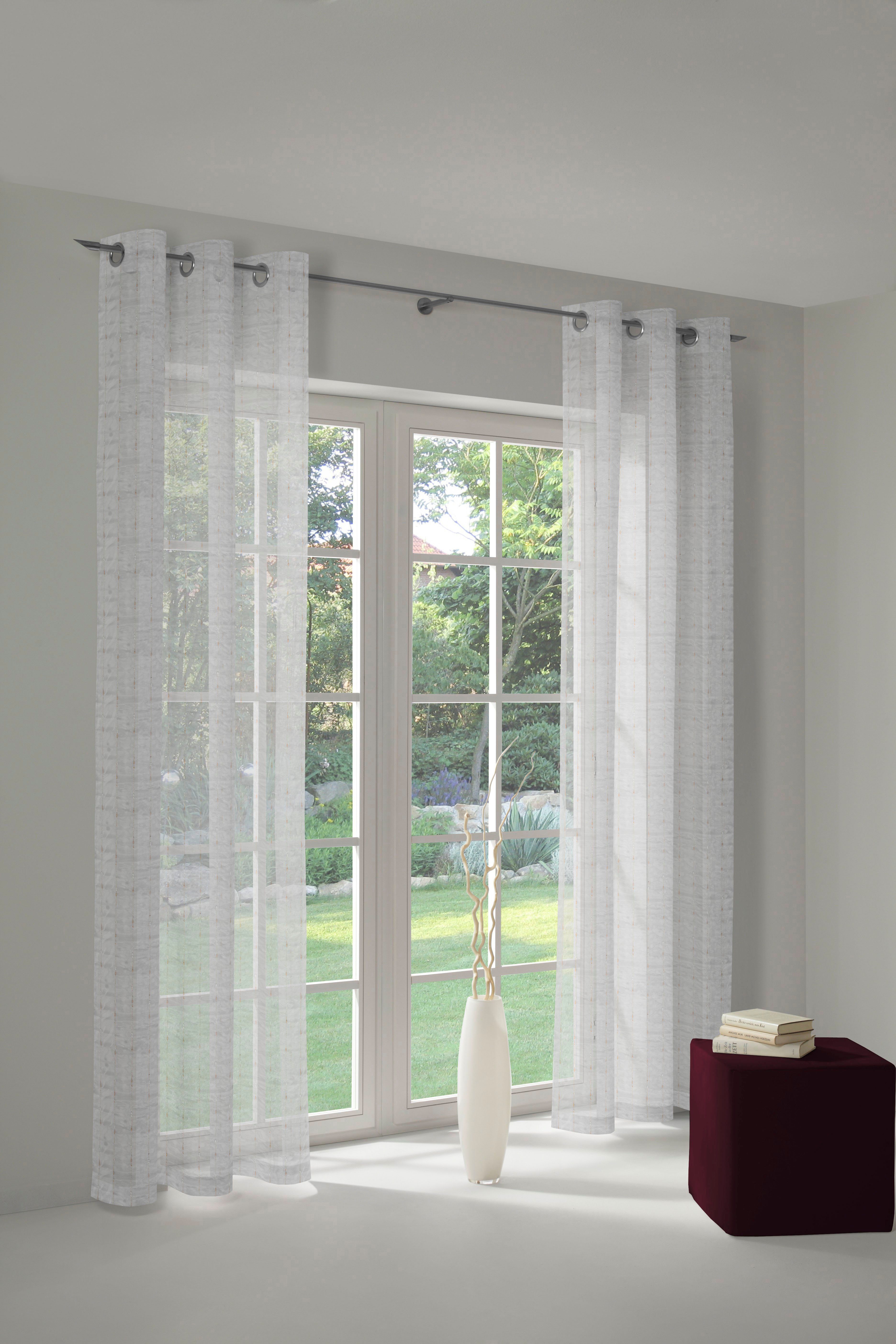 Wirth Vorhang Patricia (1 St), Ösen, halbtransparent, Voile, Store