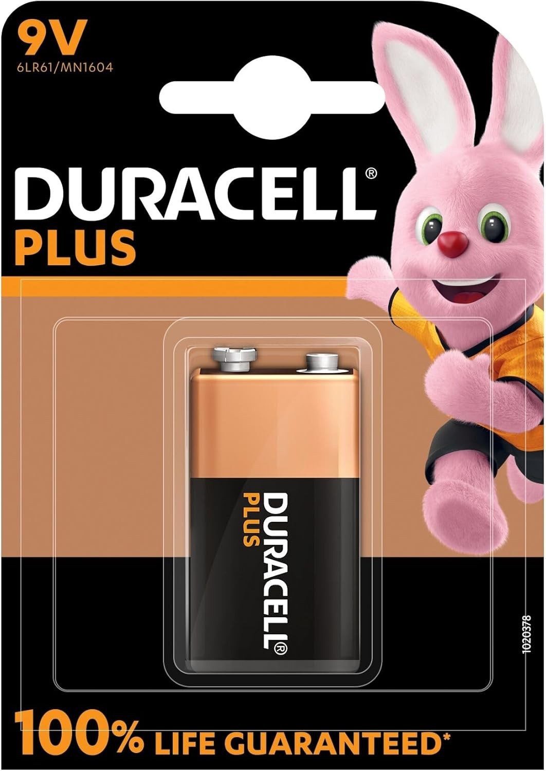 Duracell Duracell Plus Alkaline Batterie 9V B1 E-Block 6LR61 / MN1604 Batterie, (9 V V), Anzahl: 1 Stück