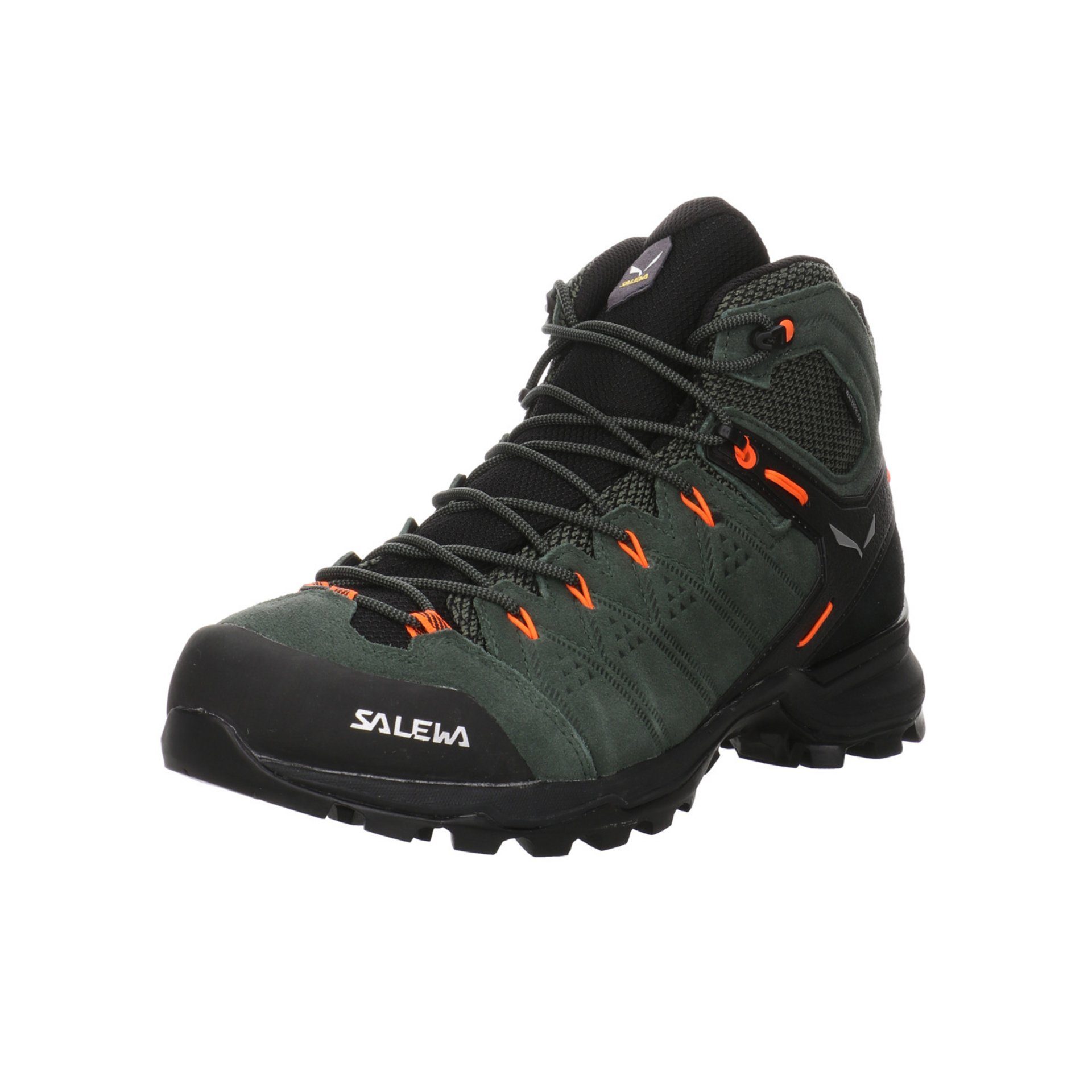 Salewa Herren Outdoor Schuhe Alpe Mate Mid Outdoorschuh Outdoorschuh Leder-/Textilkombination Thyme/Black