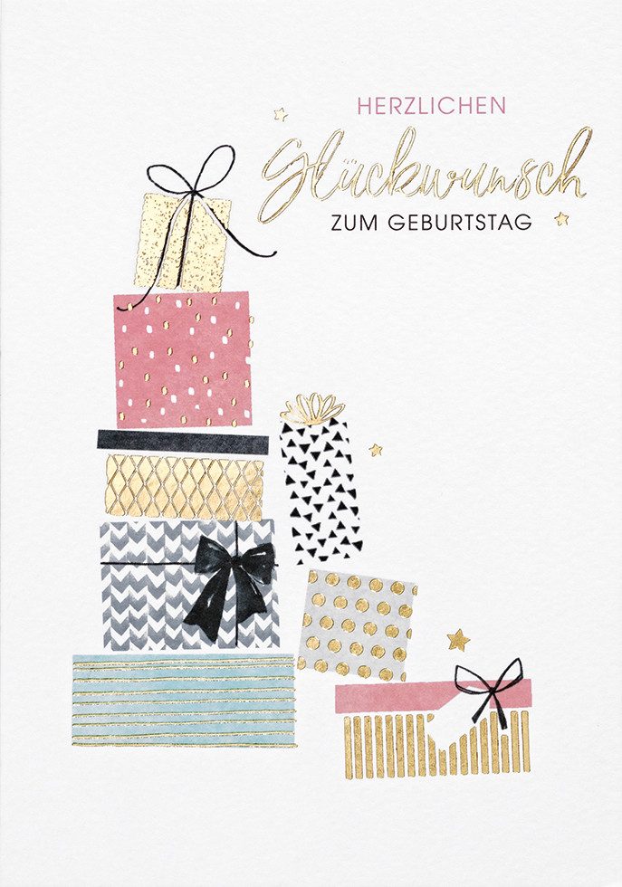 Grußkarten Geburtstag Pastel Collection Glückwunschkarte im Format 115x17cm mit