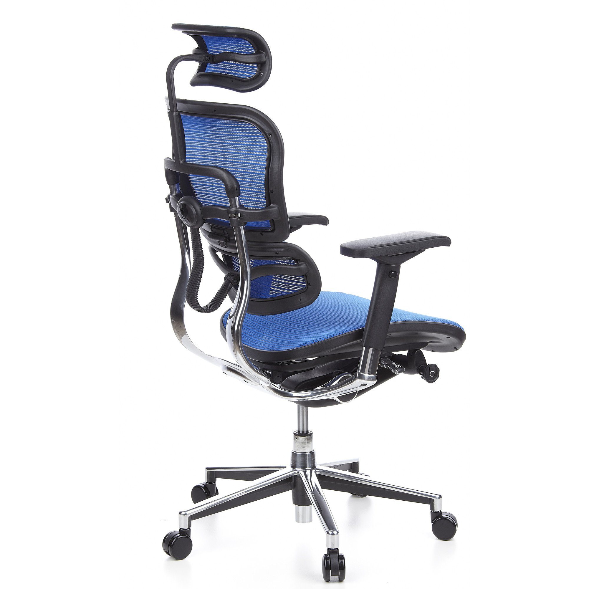 hjh OFFICE ergonomisch ERGOHUMAN St), Bürostuhl Luxus Blau Drehstuhl Chefsessel Netzstoff (1