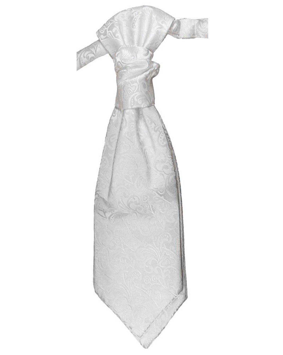 Paul Malone Anzugweste Herren Hochzeitsweste mit Plastron - Barock florale (Set, 2-tlg., mit Weste und Plastron) Hochzeitsmode weiß V43 – Bild 4 von 5
