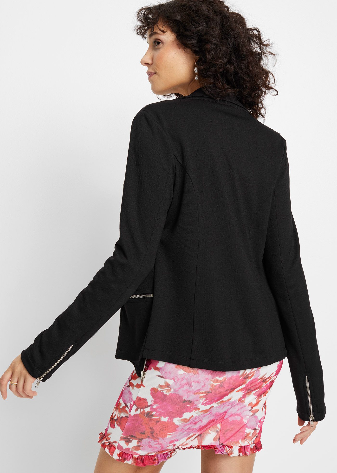 bonprix Sweatjacke Biker-Shirtjacke aus Viskose-Mix günstig online kaufen