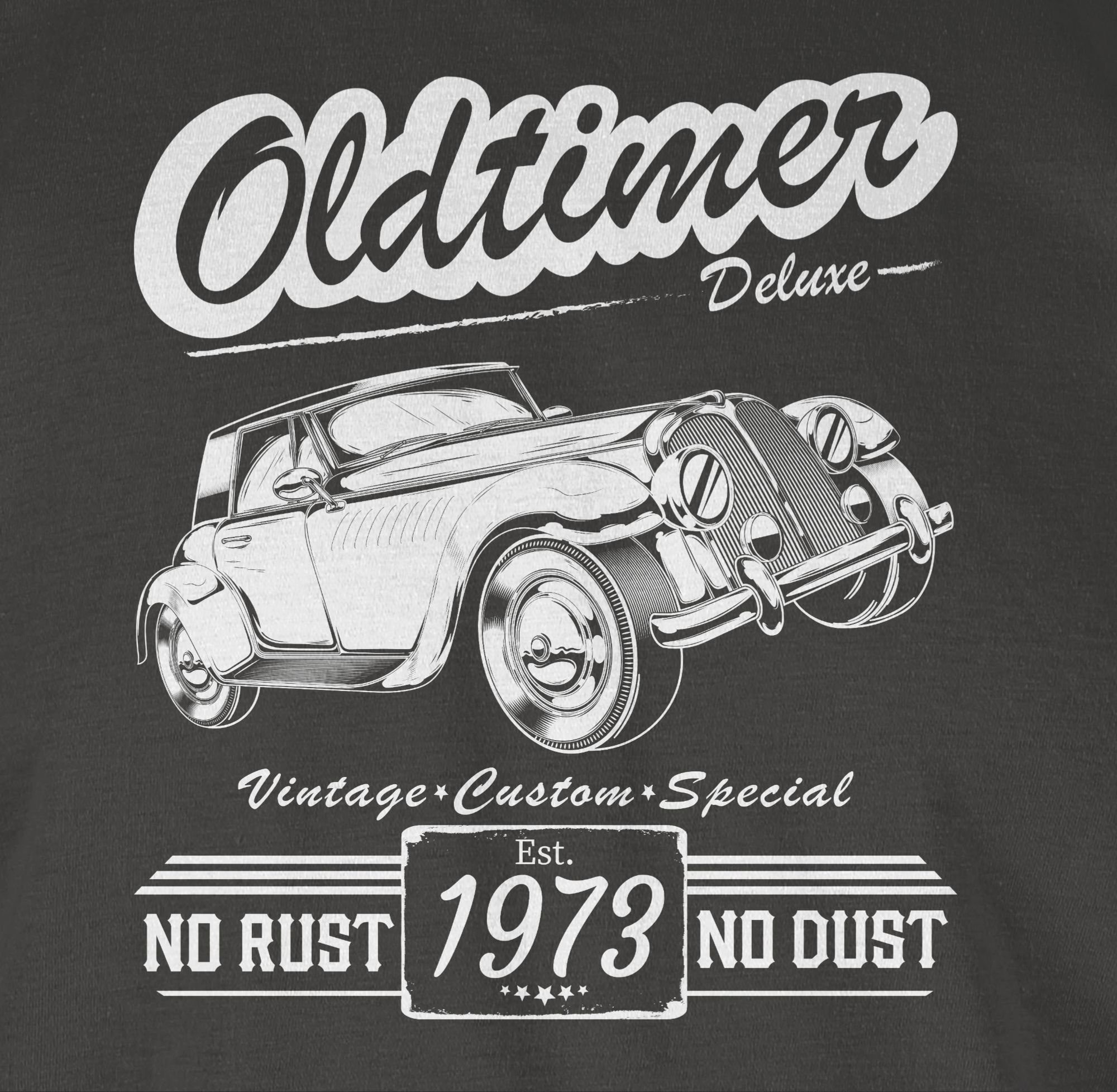 Shirtracer T-Shirt Fünfzigster Oldtimer Baujahr 50. Dunkelgrau 1973 Geburtstag 03