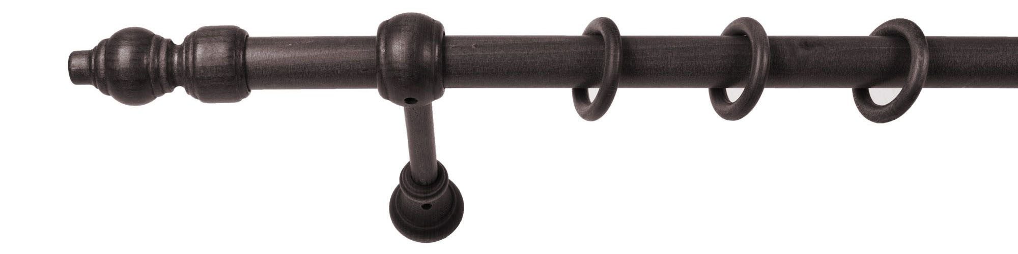 SN DECO GROUP Gardinenstange Filigrano, 1-läufig, Fixmaß, mit Bohren, verschraubt, Holzwerkstoff, 28 mm, Holz, verschiedene Längen und Farben, Komplettset – Bild 3 von 5