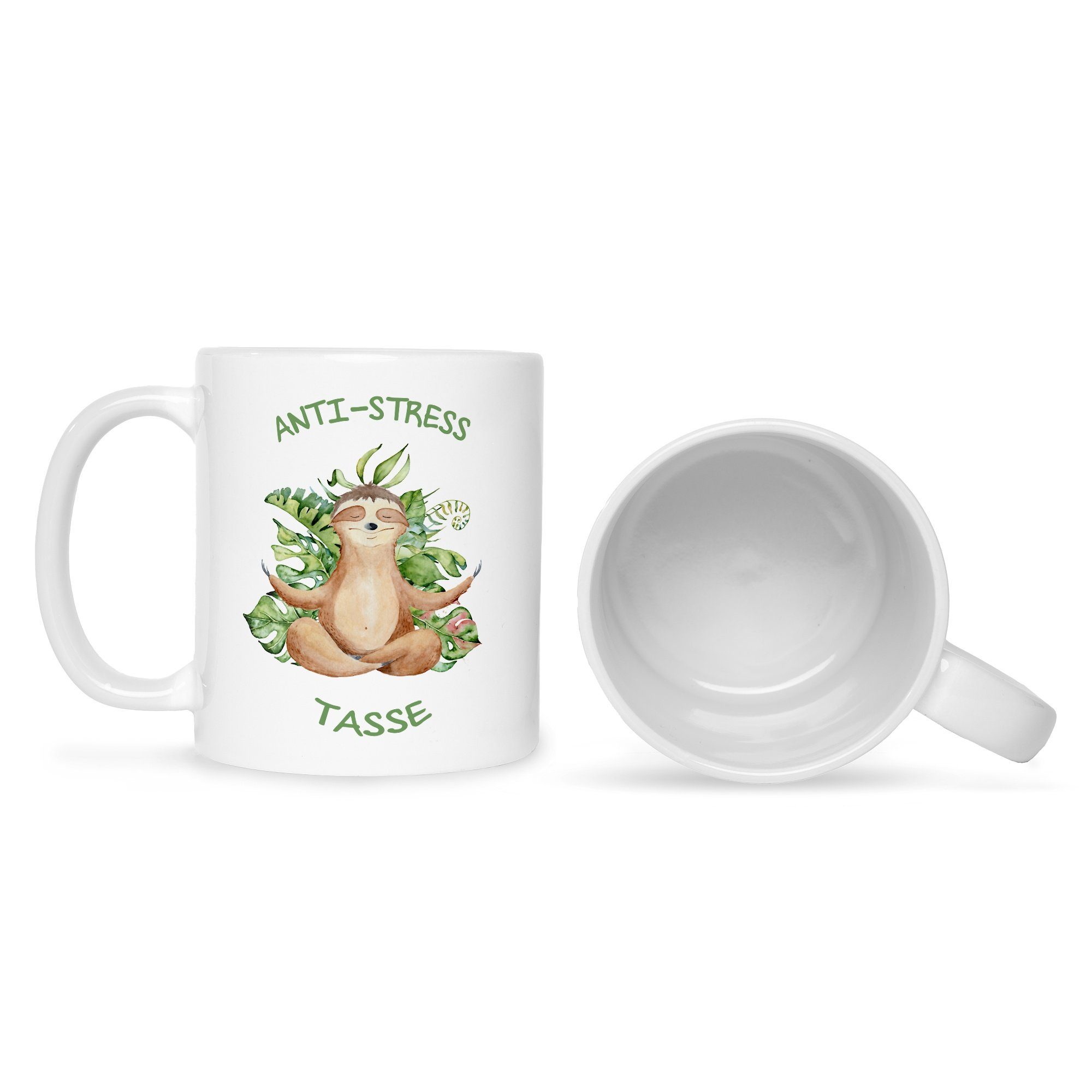 GRAVURZEILE Tasse Bedruckte Ihn & Weiß Spruch - Sie für mit Tasse, Faultiermotiv Tasse Keramik, mit Anti-Stress Spruchtasse lustige