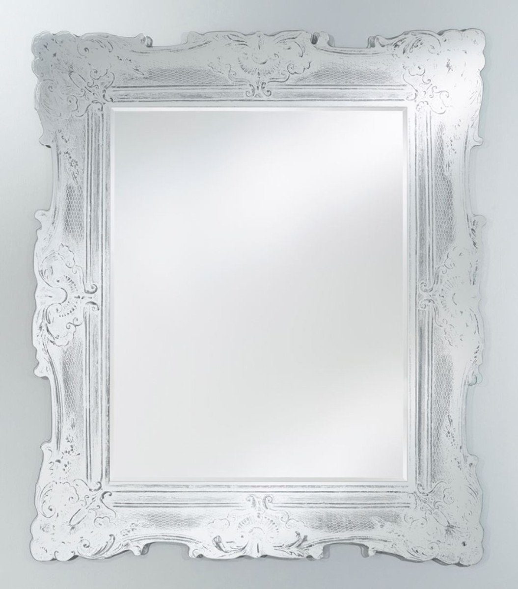 Casa Padrino Barockspiegel Barock Spiegel Antik Weiß 106 x H. 125 cm - Edel & Prunkvoll