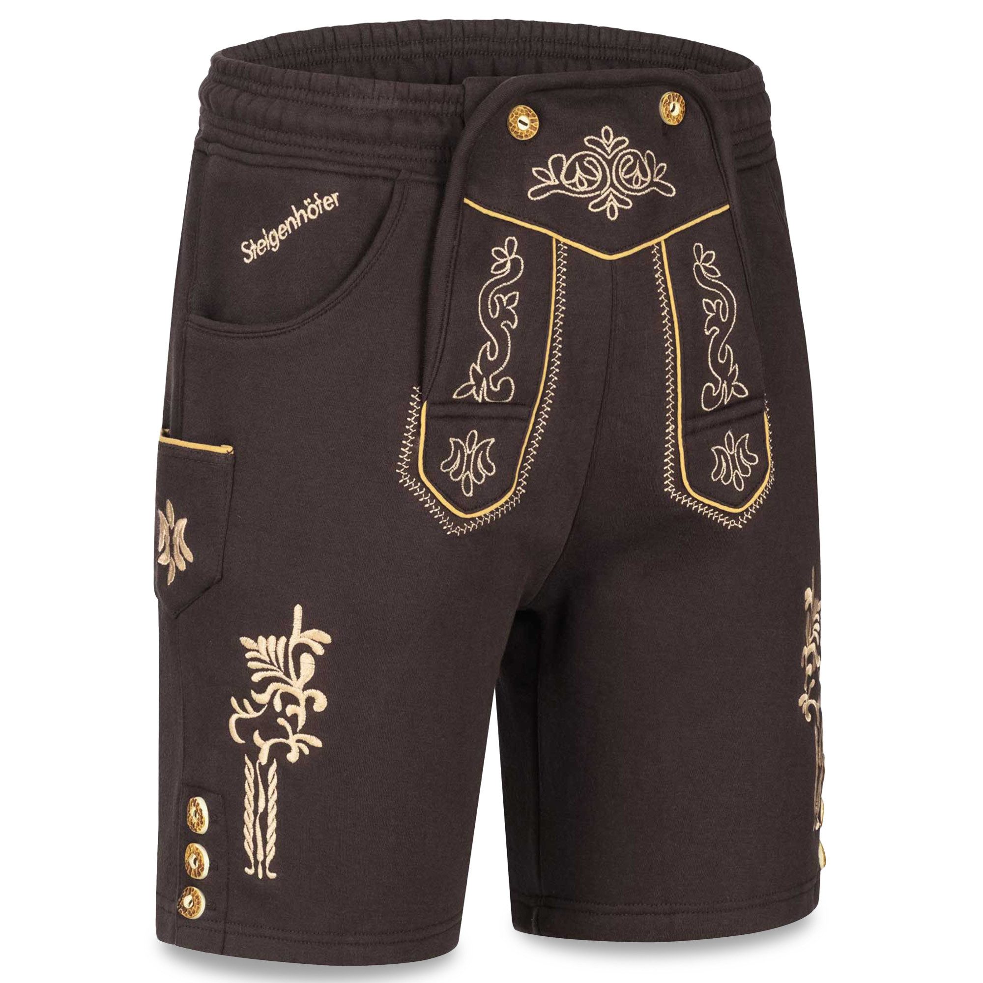 Steigenhöfer Manufaktur Jogginghose "MORITZ" kurze Jogginghose im Lederhosen Look Herren Tracht für Oktoberfest Wiesn und weitere Feierlichkeiten