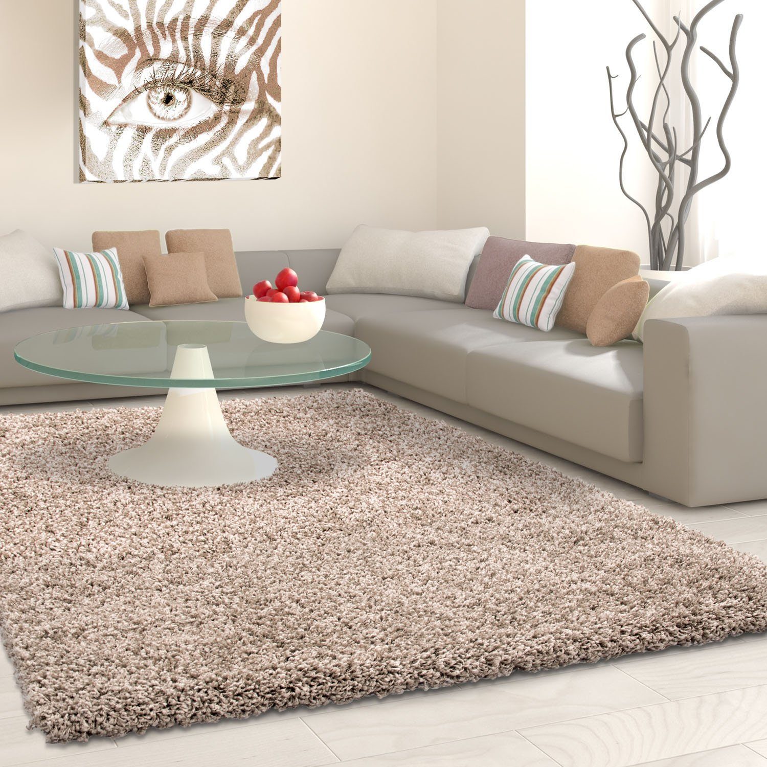 Ayyildiz Teppiche Hochflor-Teppich Life Shaggy 1500, auch als Läufer und in Rund erhältlich, rechteckig, Höhe: 30 mm, Langflor, uni, große Farb- und Größenauswahl. Wohnzimmer, alle Räume