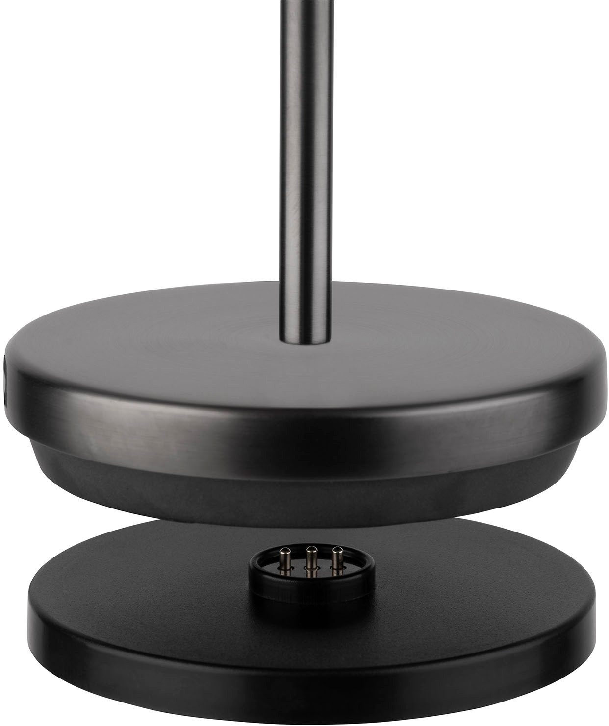 APS LED Tischleuchte "JOSEF Mini" Kabellose USB-C Tischleuchte, USB-Ladefunktion, LED fest integriert, warmweiß - kaltweiß, Spritzwasssergeschützt IP 54, inkl. Dockinstation und Fernbedienung