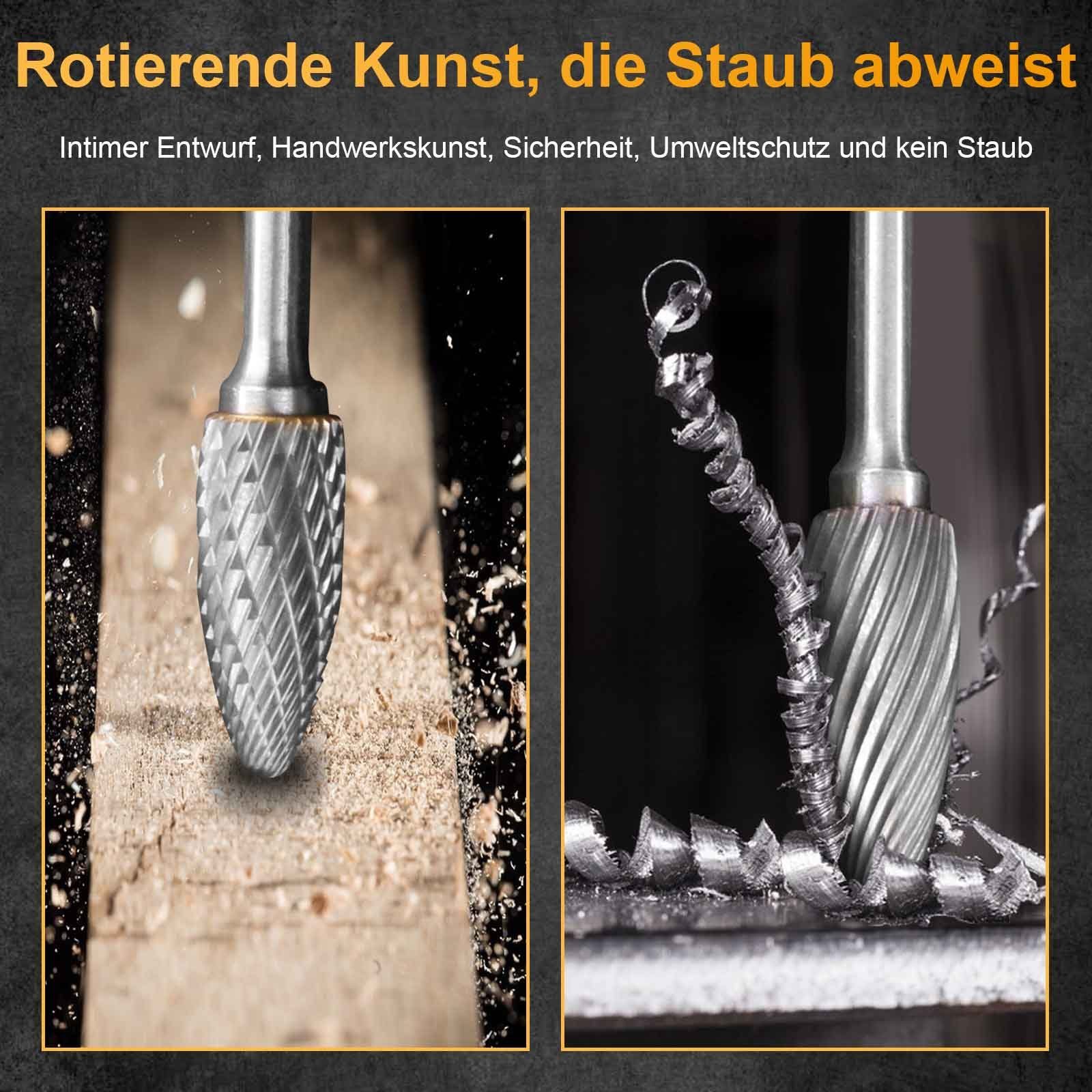 Solide Bohr-Meißel-Set Leistung Sunicol Rotationsfeilen Bits, Einzel/Doppelschnitt,Polieren Hartmetall Schnitt-6*6mm 6/8/10/12/14/16mm, Durchmesser: Bohren, Einzelner