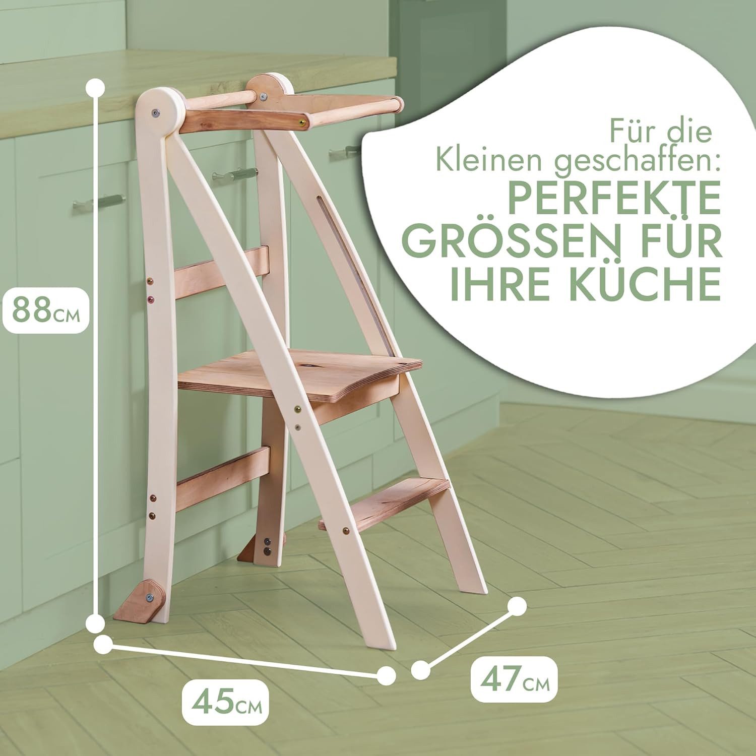 Goodevas Kinderklappstuhl Montessori-Lernleiter: Klappbare Lernleiter günstig online kaufen