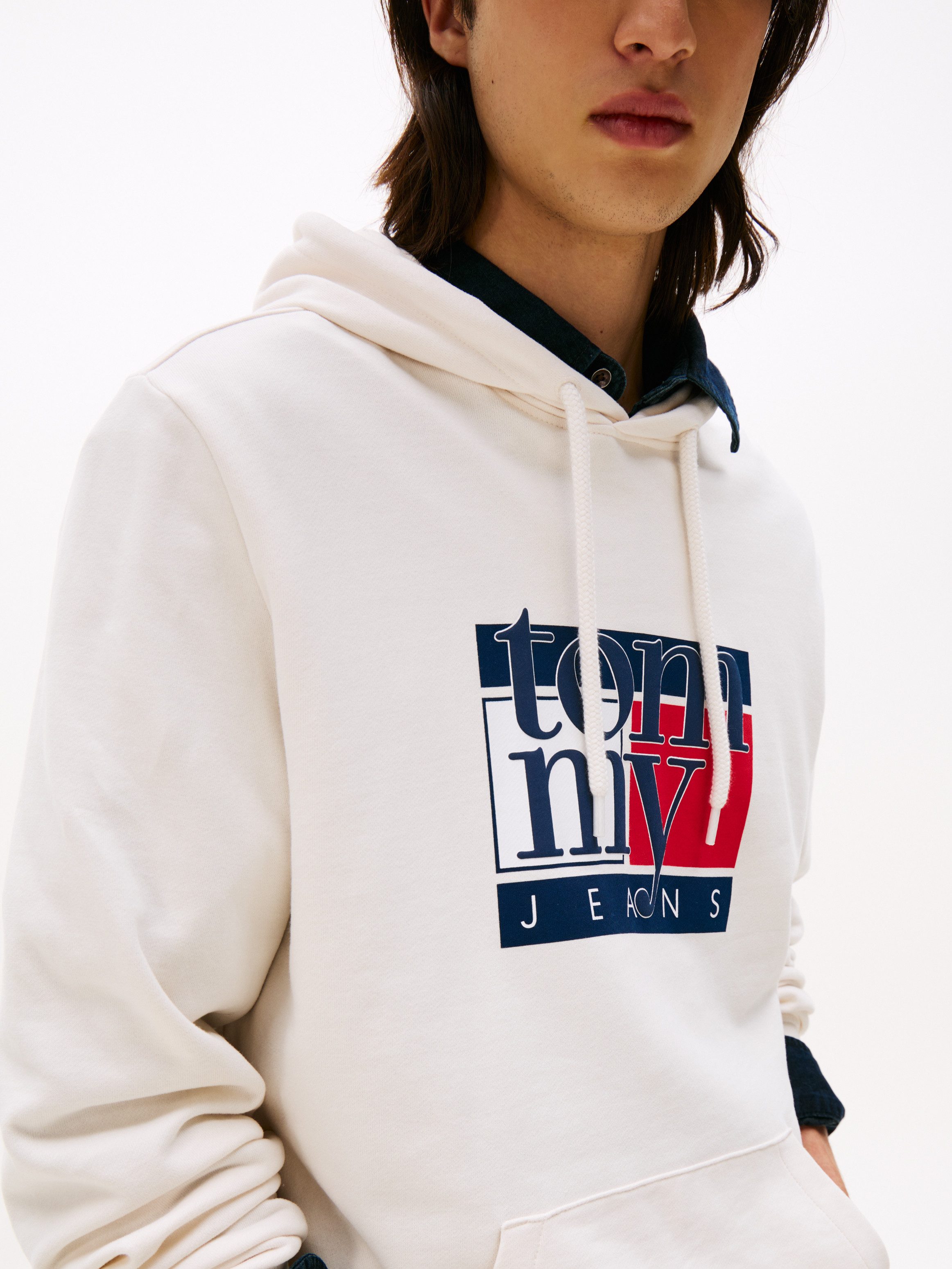 Tommy Jeans Hoodie TJM RWB FLAG Regular Fit, Sweatshirt, mehrfarbiger Print günstig online kaufen