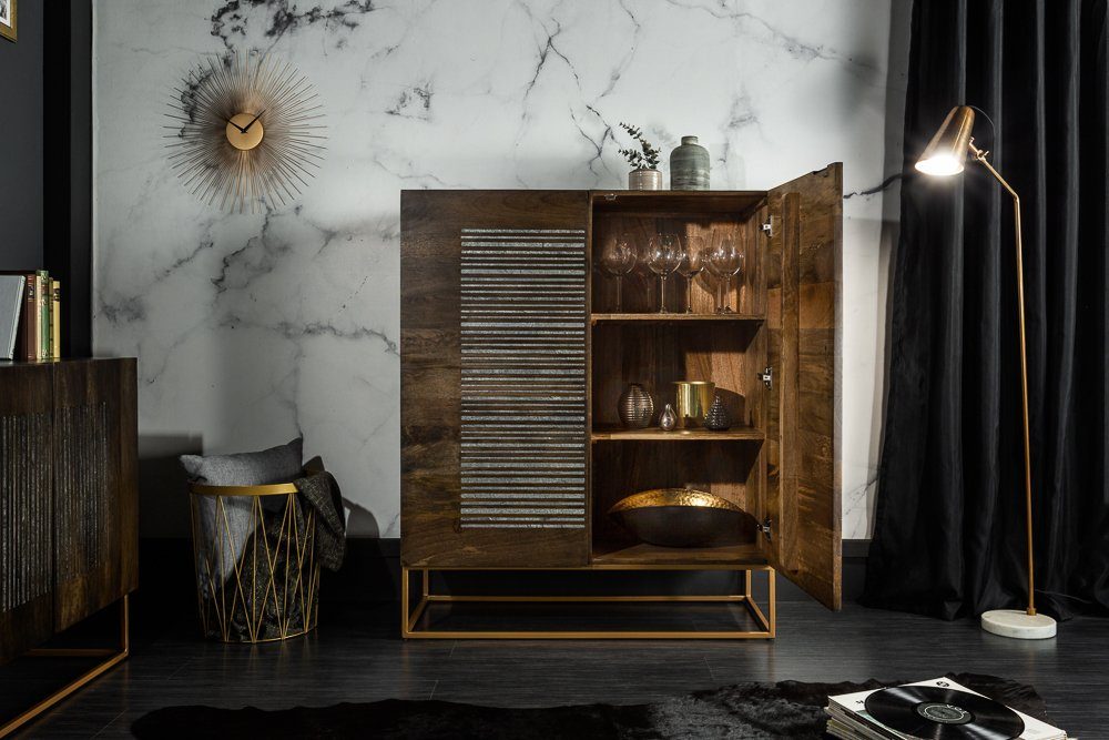 riess-ambiente Highboard ONYX 120cm dunkelbraun / günstig online kaufen