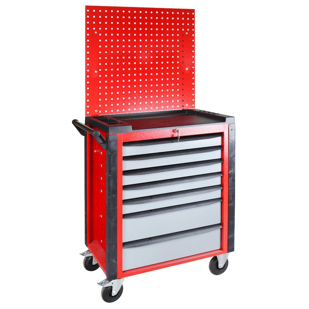 PROREGAL® Werkstattwagen Werkstattwagen Cheetah, HxBxT 98,5x75x47,5cm, Feuerrot/Silbergrau