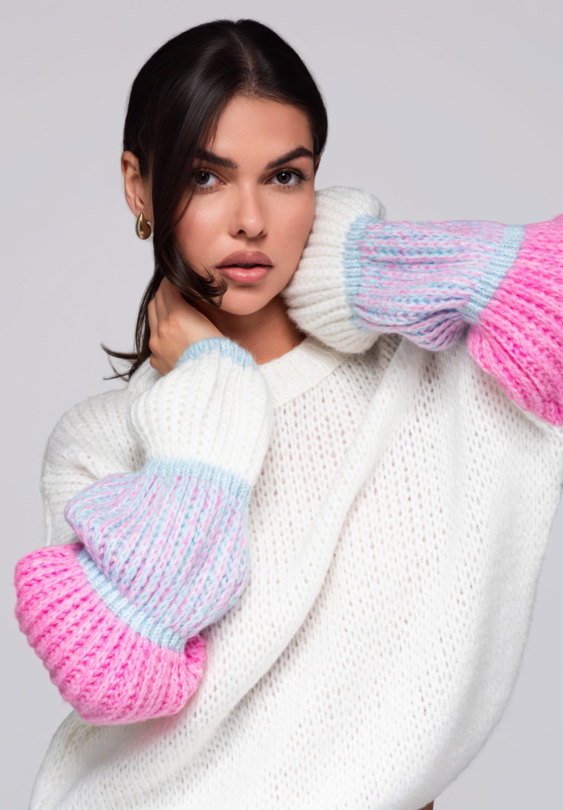 OMBRE Rundhalspullover Pullover mit Farbverlauf günstig online kaufen