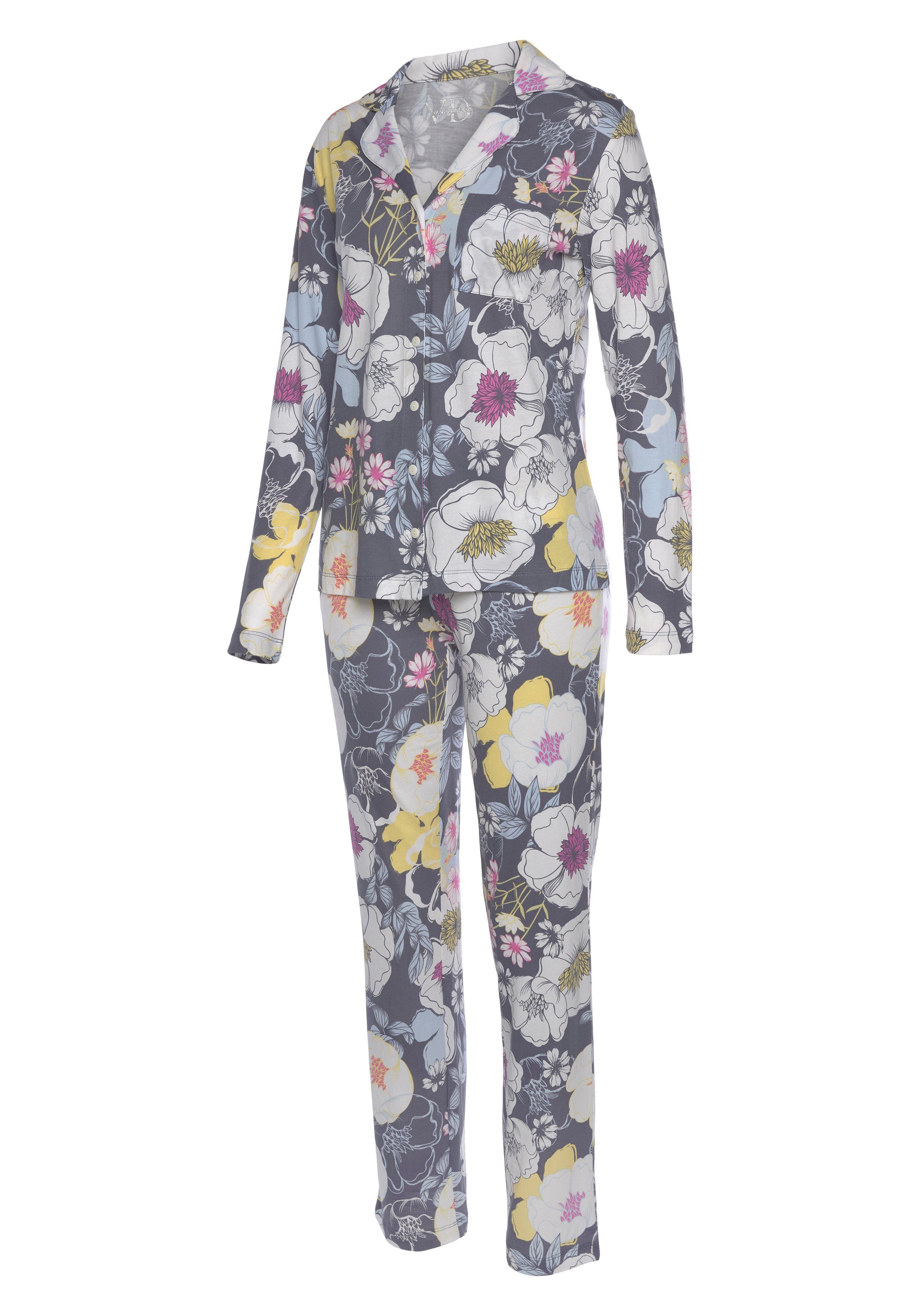 Vivance Dreams Pyjama (2 tlg) in geblümt Muster schönem Bunt