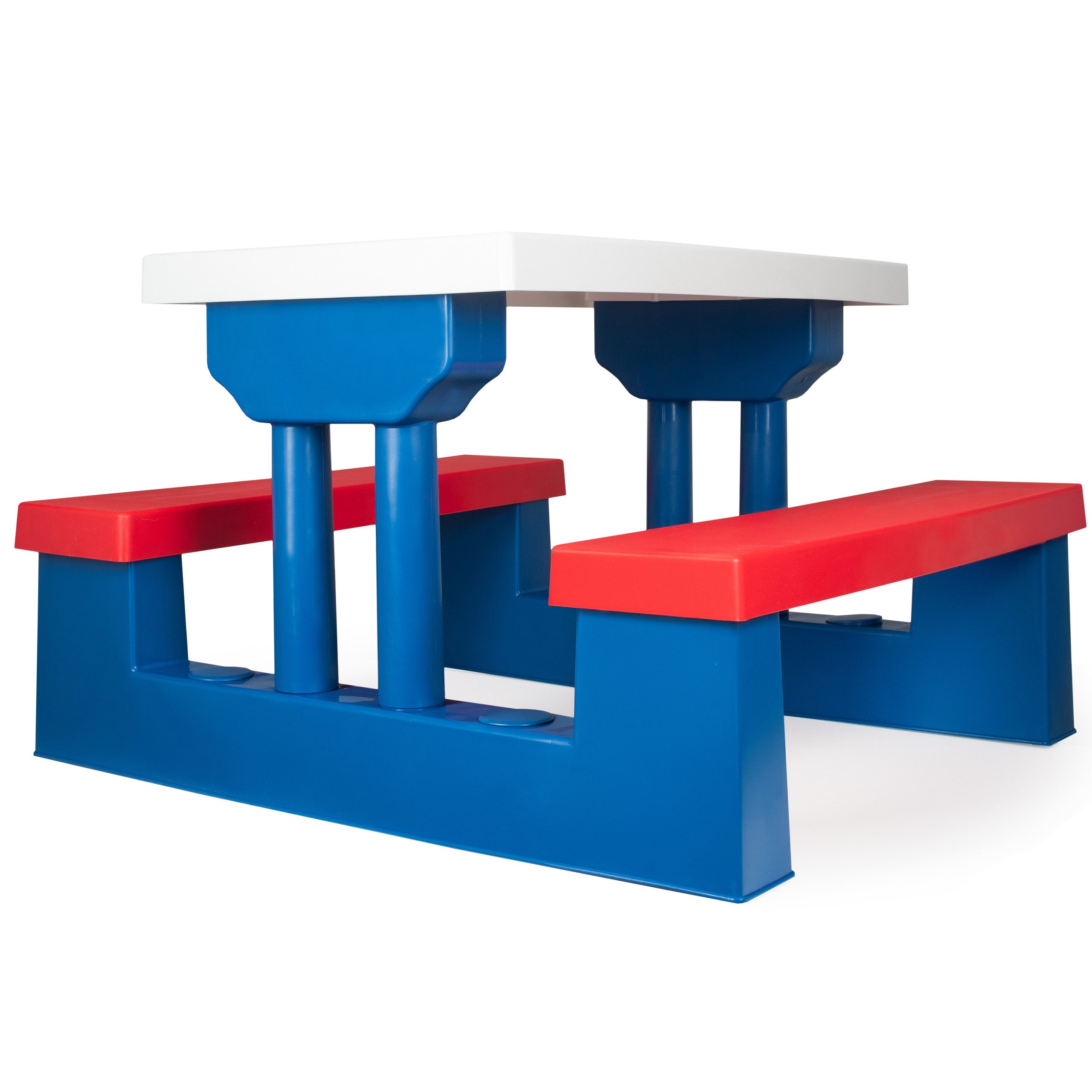 COIL Garten-Kindersitzgruppe Kinder-Picknicktisch mit Sonnenschirm 107 x 67 x 135 cm, 5 kg, (4-tlg), verschiedene Farben, Kunststoff UV-beständig, für Kinder ab 3 Jahren