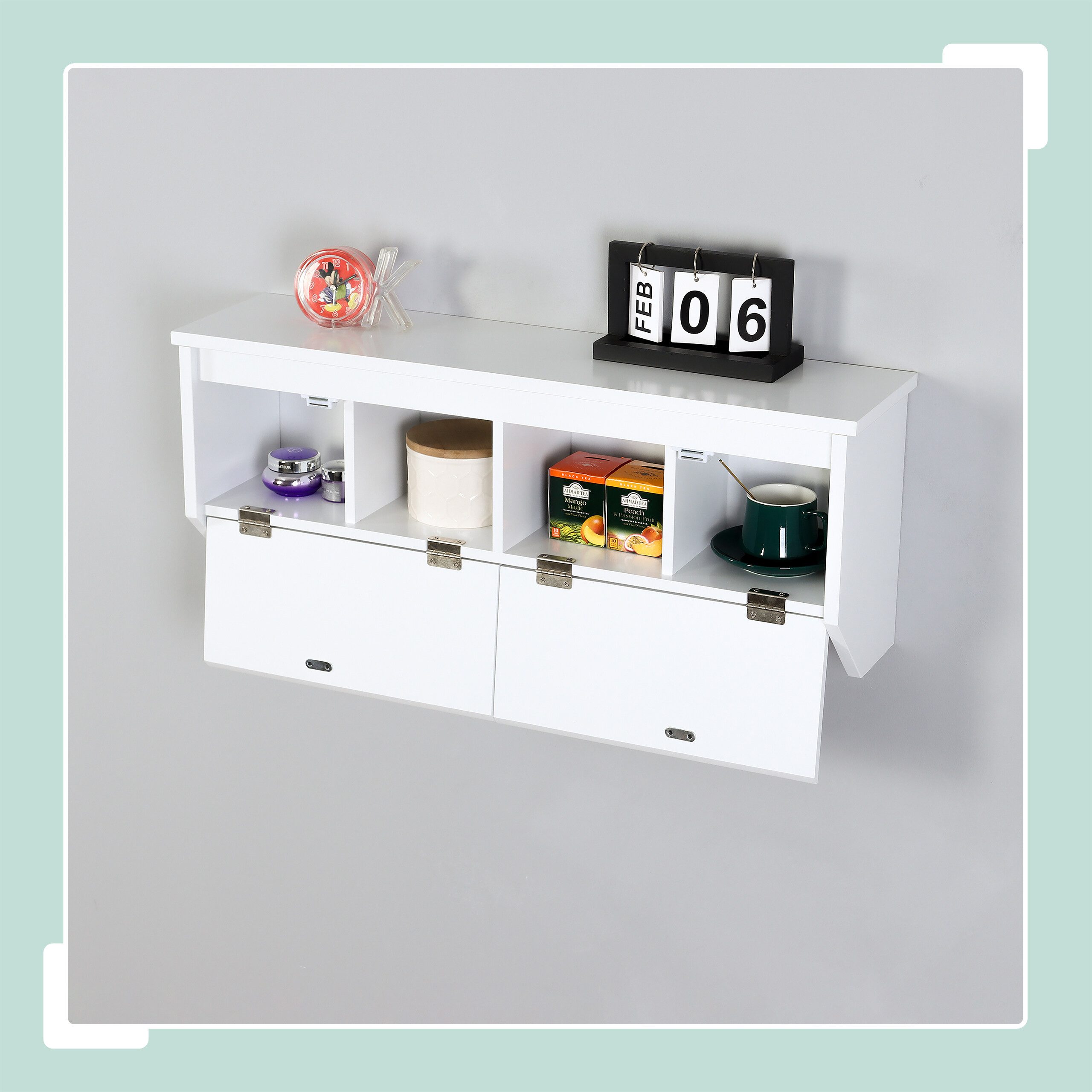 relaxdays Wandgarderobe 5 Haken mit Stauraum günstig online kaufen