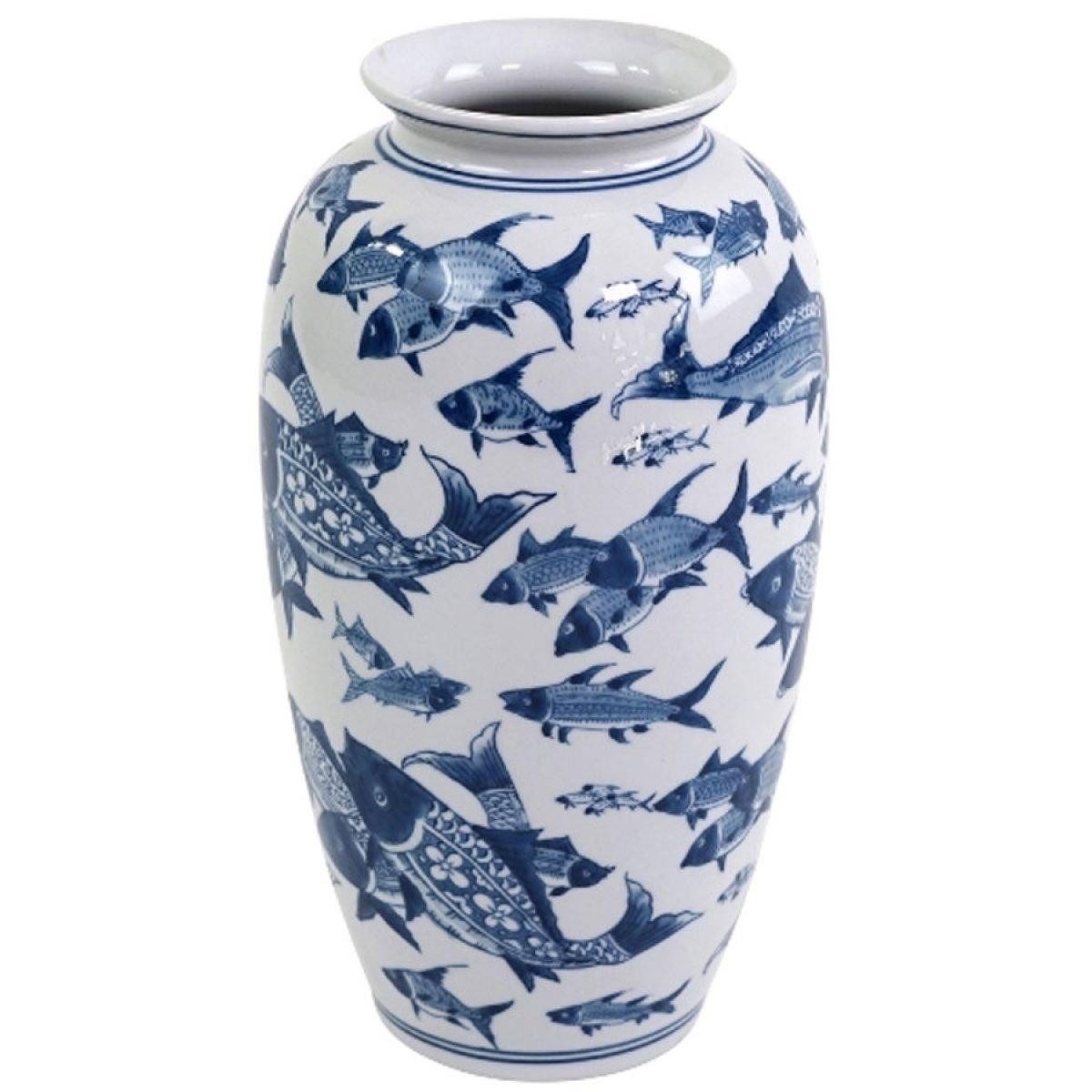 Werner Voß Dekovase Vase Deep Sea Blau Weiß (37,5cm)