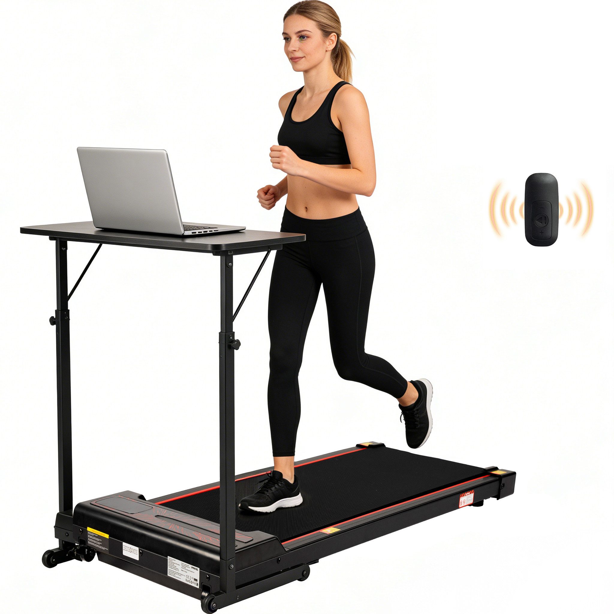 Vankel Laufband klein für zur hause, Walking Pad mit Steigung, 1-12 km/h, bis 120kg (mit Fernbedienung), Laufband mit steigung 8%, bis 6km/h, 110kg max., leise & kompakt