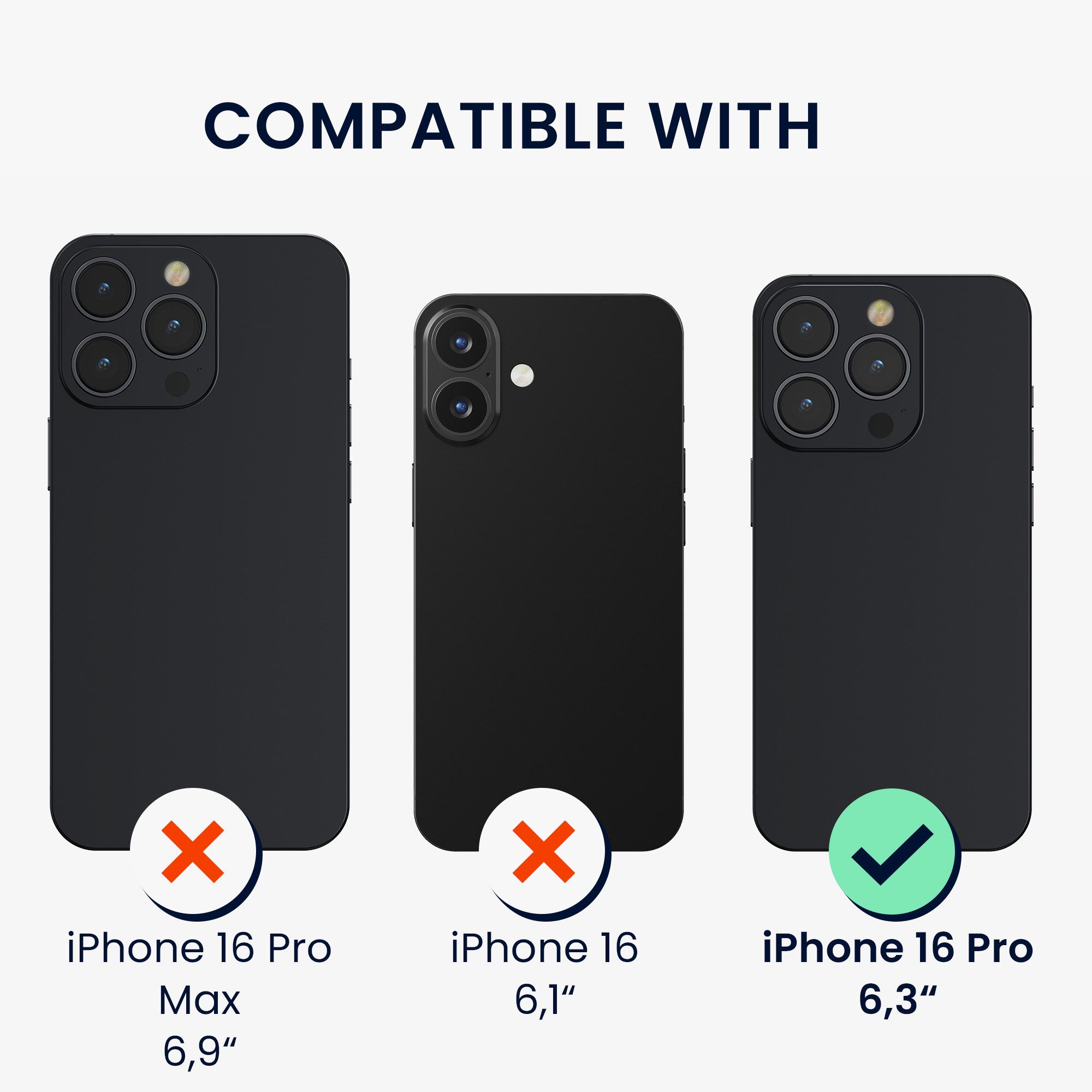 kwmobile Smartphone-Hülle Cord Tasche kompatibel mit Apple iPhone 16 Pro Hülle, Case Schutztasche - Innenmaße - mit Reißverschluss - Schwarz