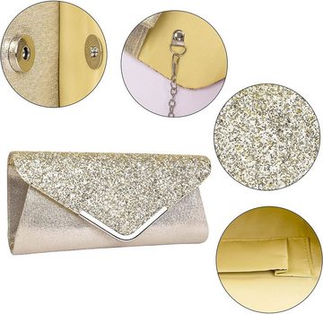 Fivejoy Abendtasche Frauen Glitter Umschlag Clutch Tasche, Mit Kette