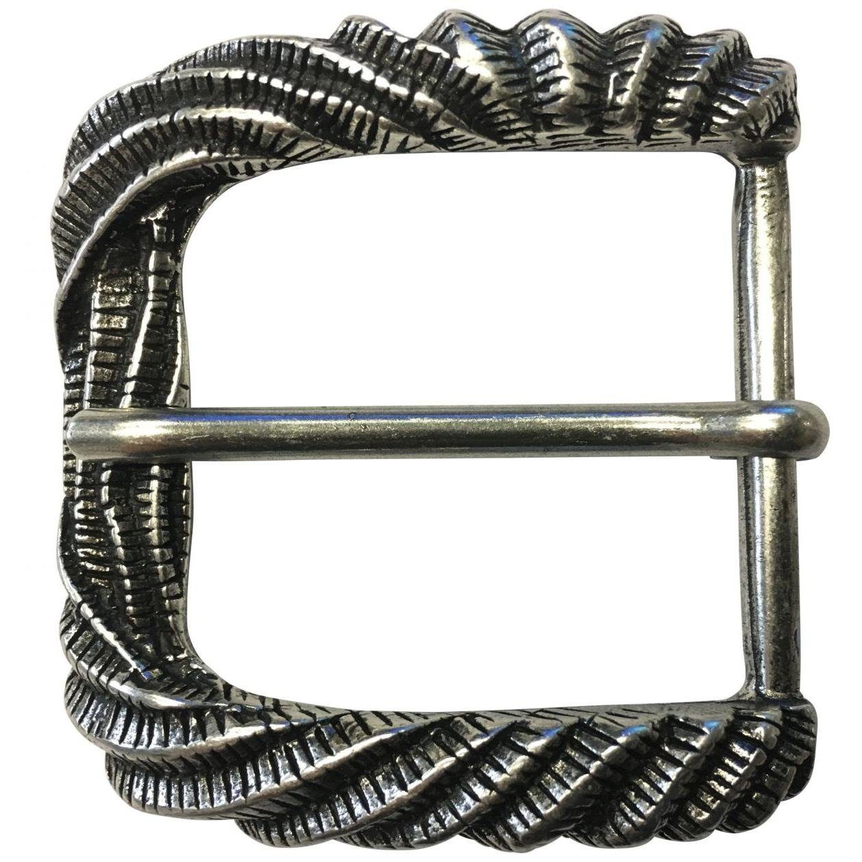 BELTINGER Gürtelschnalle Lines 4,0 cm - Gürtelschließe 40mm - Dorn-Schließe - Gürtel bis 4cm Silber