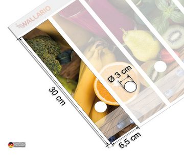 Wallario Etiketten Bunte Smoothies mit Obst in der Küche, Ordnerrücken-Sticker in verschiedenen Ausführungen