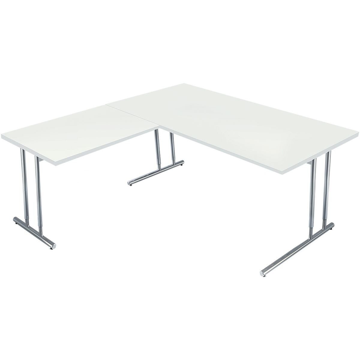 KERKMANN Eckschreibtisch Artline Transparent, Breite 160 cm, höhenverstellbar 68-82 cm, C-Fuß, Metallgestell