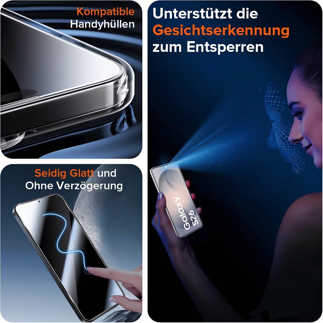 SmartUP Displayschutzglas 2X Schutzglas für Samsung Galaxy S26 Blickschutz Panzerfolie Screen für Samsung Galaxy S26, 2 Stück, mit Montagerahmen, Blickschutz, P – Bild 5 von 5