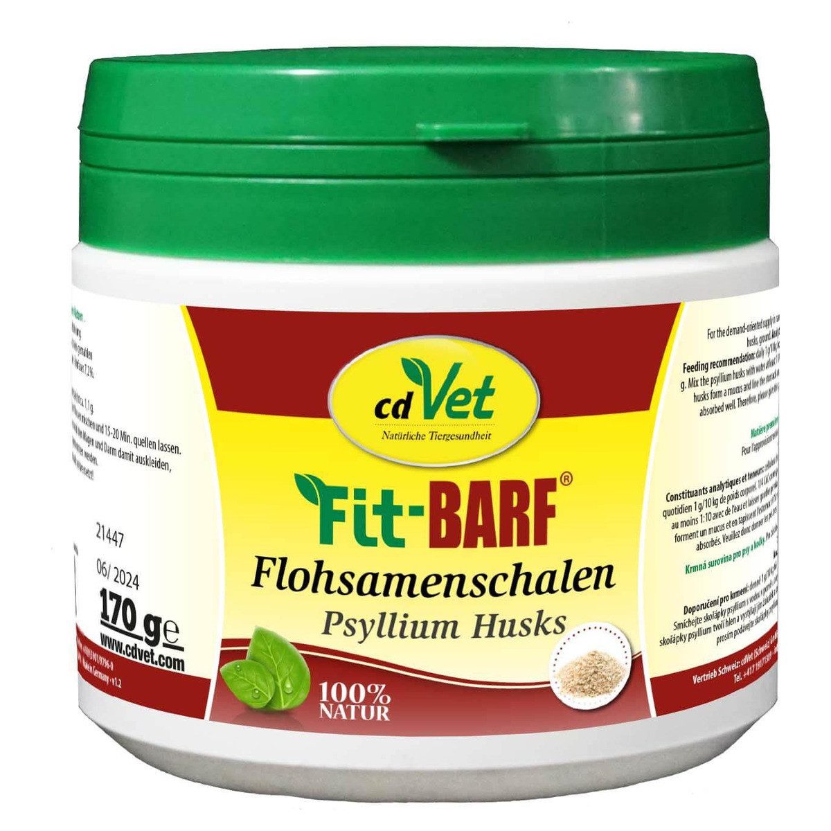 cdVet Fit-BARF Flohsamenschalen 170 g für Katzen