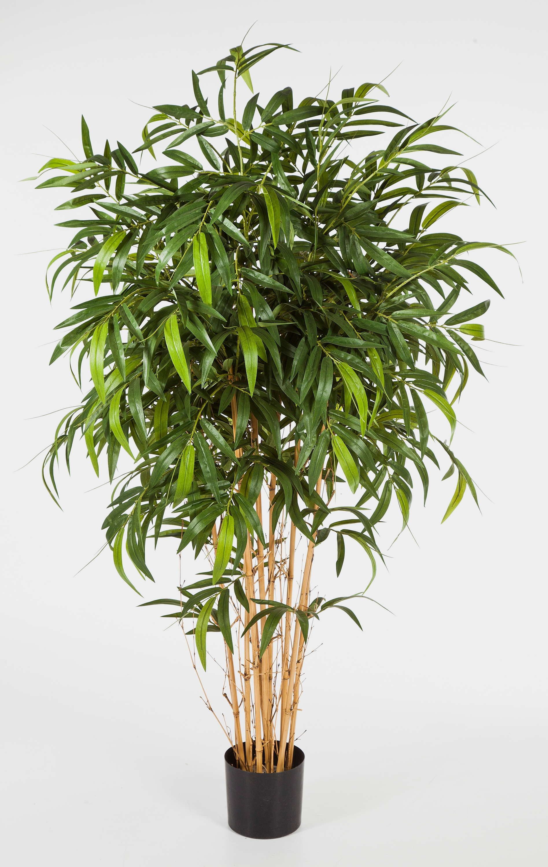 Kunstbambus Deko Bambus Katsumi, Krone, 1280 grüne Blätter, 150cm - Kunst Bambus Bambus, artplants, Höhe 150.0 cm