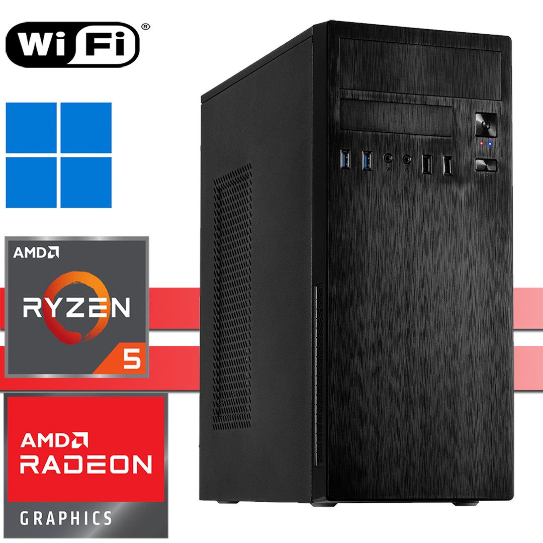 X-HARDWARE Комп'ютери і фото 5600G, 64GB RAM, Vega Grafik, 512GB NVMe SSD + bis zu 4TB HDD Business-PC (AMD Ryzen 5 5600G, AMD Radeon Graphics (iGPU), 64 GB RAM, 0 GB HDD, 512 GB SSD, Luftkühlung, Windows 11 Professional)