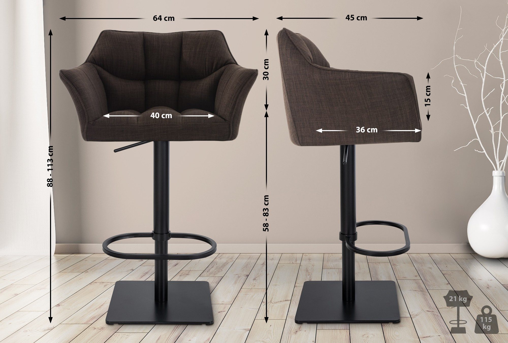 CLP Barhocker Damaso (2er Set, 2 günstig online kaufen