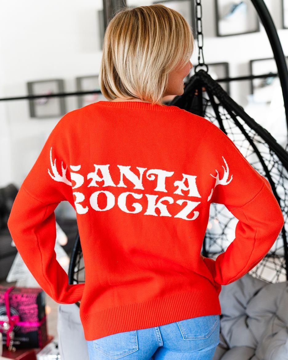 ROCKZ SANTA / Rockz Weihnachtssweatshirt Missy red Sweater white