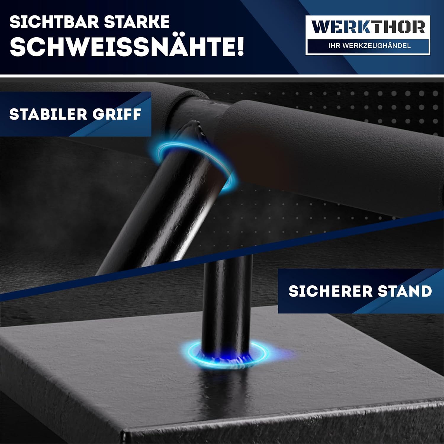 Werkthor Vertikutierer Boden Stampfer aus Stahl - Bodenverdichter 20x20 cm Grundplatte – Bild 5 von 5