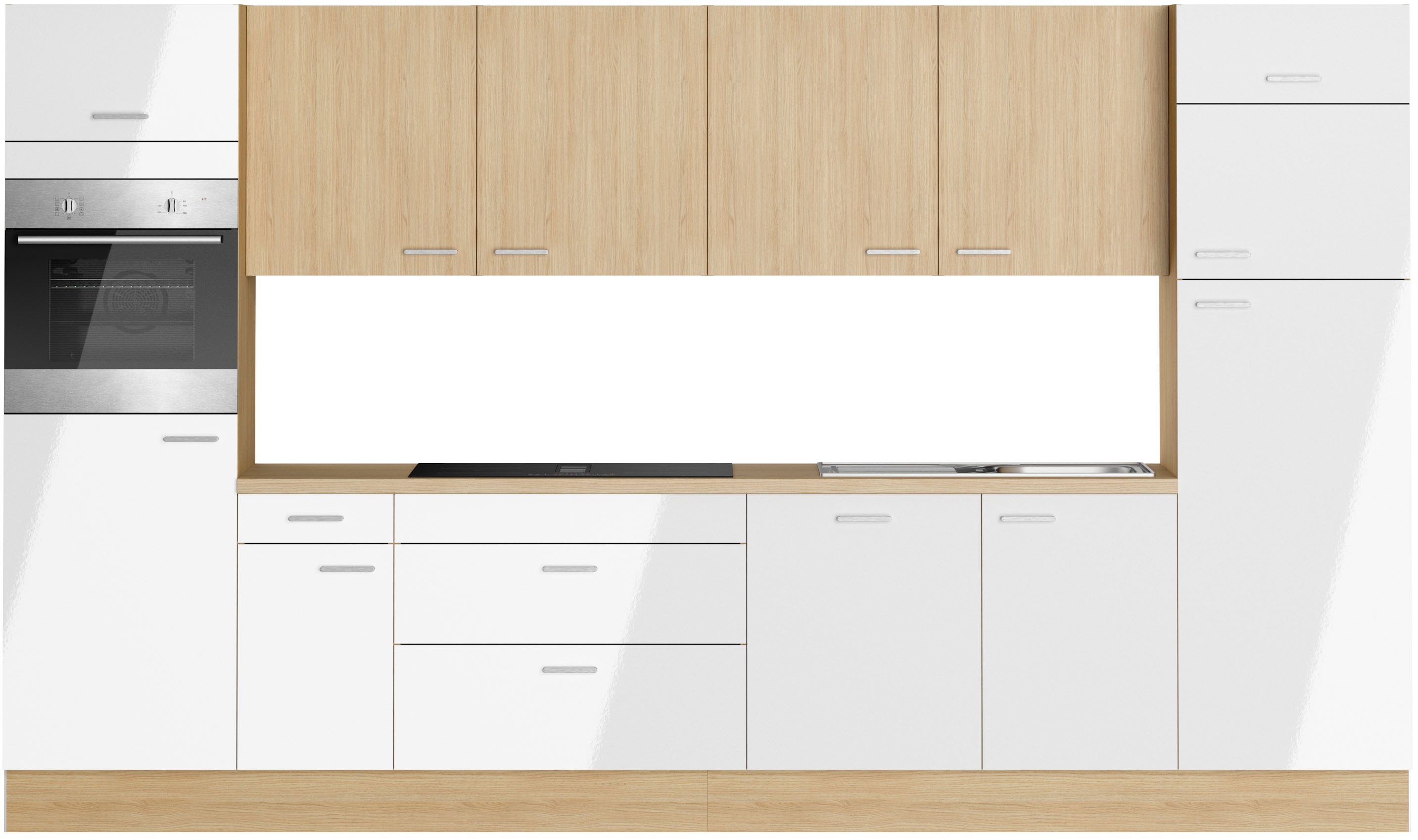 KOCHSTATION Küchenzeile KS-Lucy, Breite 360 cm, Soft-Close, inkl. Zubehör, wahlweise mit E-Geräten