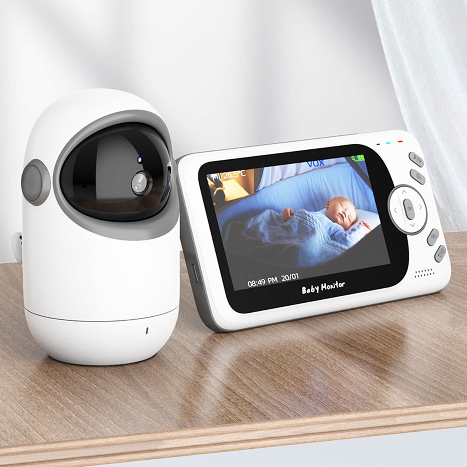 Insma Video-Babyphone Babyphone mit 4,3" LCD 1080P Kamera Video Baby Monitor, Infrarot-Nachtsicht, Temperaturerkennung, Schlaflieder, Zwei-Wege-Audio, Gegensprechfunktion