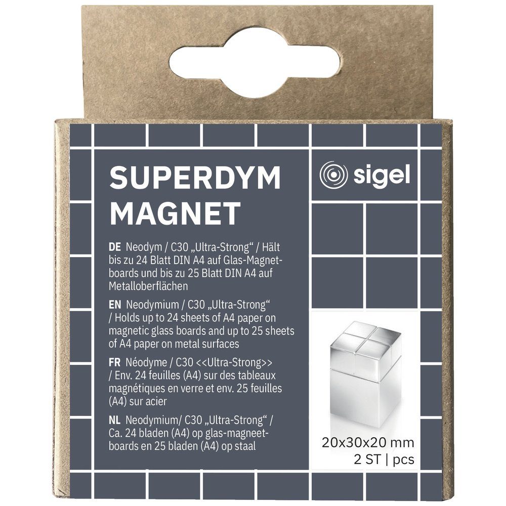 Sigel Magnet Sigel Neodym Magnet C30 "Ultra-Strong" (B x H x T) 20 x 30 x 20 mm Wür