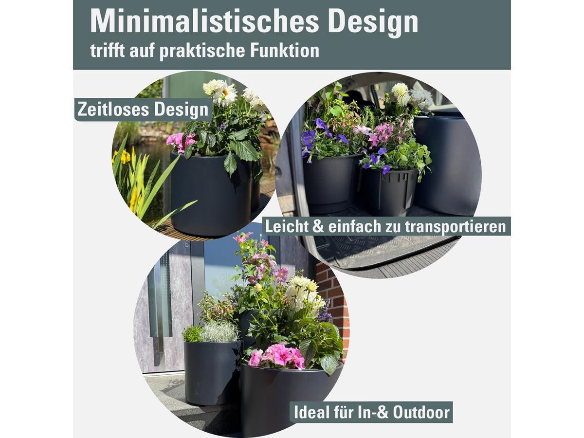 Prosperplast Blumentopf Heos (30 cm), mit Einsatz