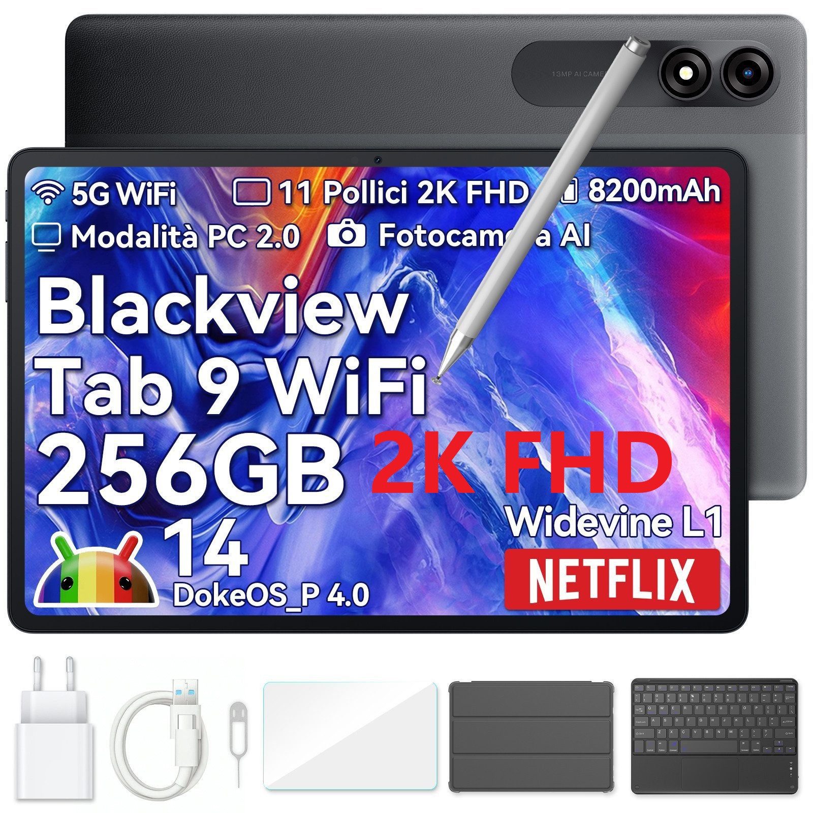 Tab9Wifi FHD 2025 incl. incl. Stift/ Englische Tastatur Tablet