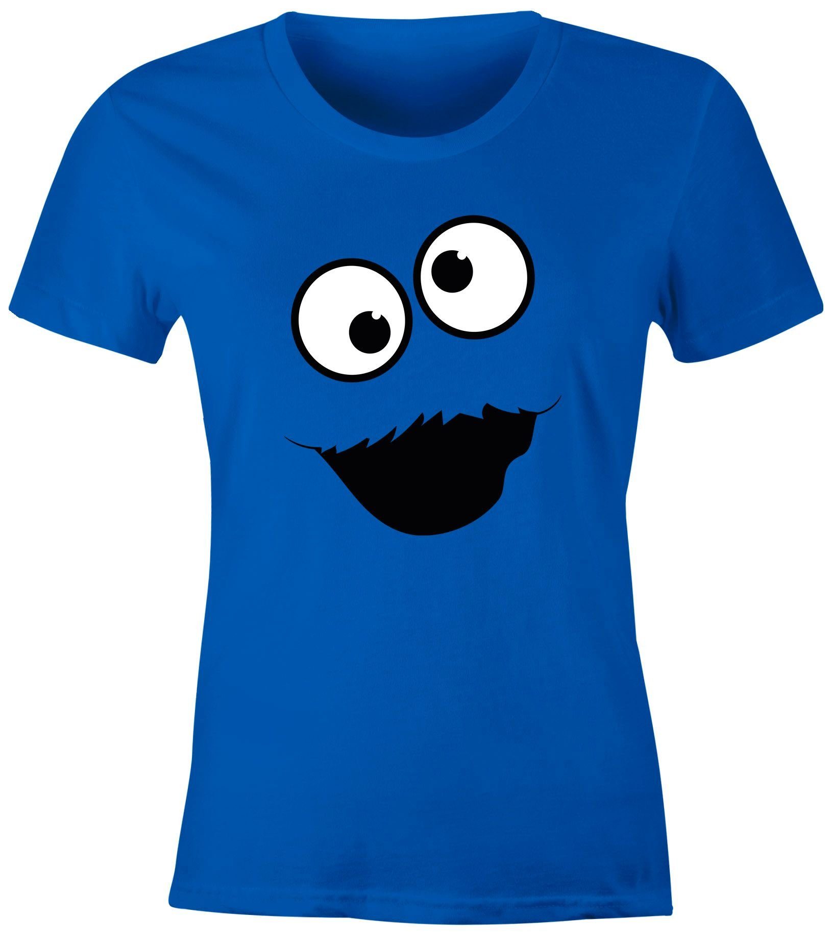 MoonWorks Print-Shirt Damen T-Shirt Fasching Karneval Keksmonster Krümel-Un günstig online kaufen