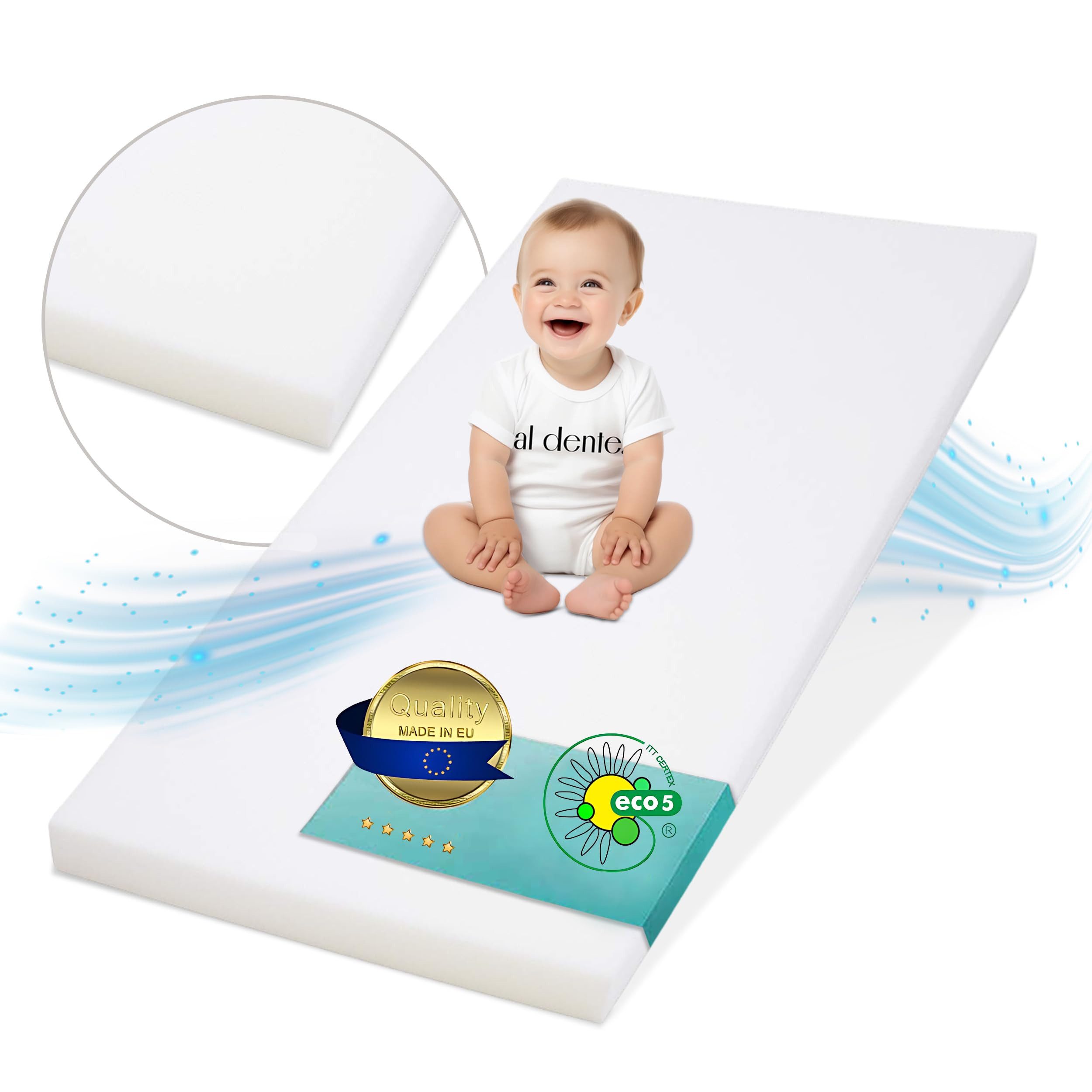 Babymatratze Kindermatratze aus PUR-Schaum – 6 cm Matratze für Baby- & Kinderbett