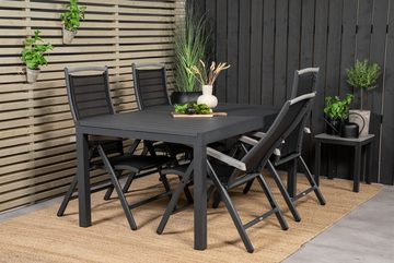 ebuy24 Gartenstuhl 2er Set Albany Gartenstuhl 5 Pos. einstellbar schw